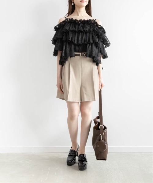 RANDA(ランダ)の「モノグラムベルト付きショートパンツ(その他パンツ・レディース・ベージュ/ライトグレー/ダークブラウン・0/1)」の16枚目の写真