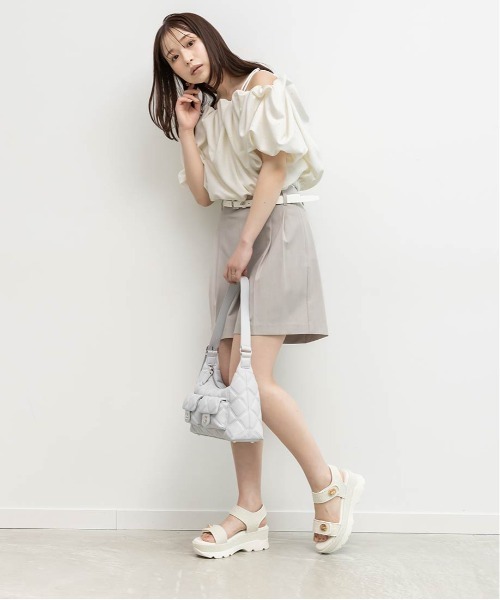 RANDA(ランダ)の「モノグラムベルト付きショートパンツ(その他パンツ・レディース・ベージュ/ライトグレー/ダークブラウン・0/1)」の18枚目の写真