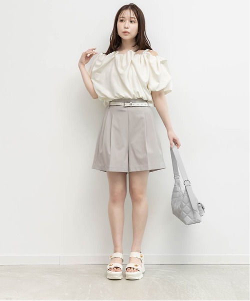 RANDA(ランダ)の「モノグラムベルト付きショートパンツ(その他パンツ・レディース・ベージュ/ライトグレー/ダークブラウン・0/1)」の19枚目の写真