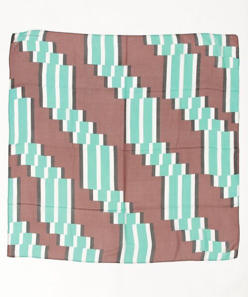 SUBLIME(サブライム)の「(SUBLIME)PATTERN BIG SCARF(バンダナ/スカーフ・レディース・ホワイト/グレー/ブラウン/ブルー・ONE SIZE)」の3枚目の写真