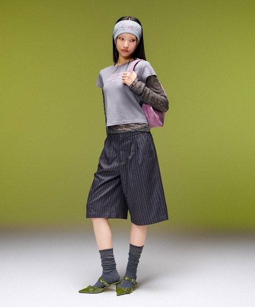 X-girl(エックスガール)の「FADED 2P SET LAYERED TOP(Tシャツ/カットソー・レディース・グレー/ブラック・ONE SIZE)」の14枚目の写真