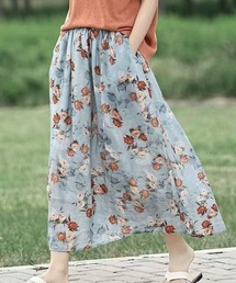 ヴィンテージフラワープリントロングスカート