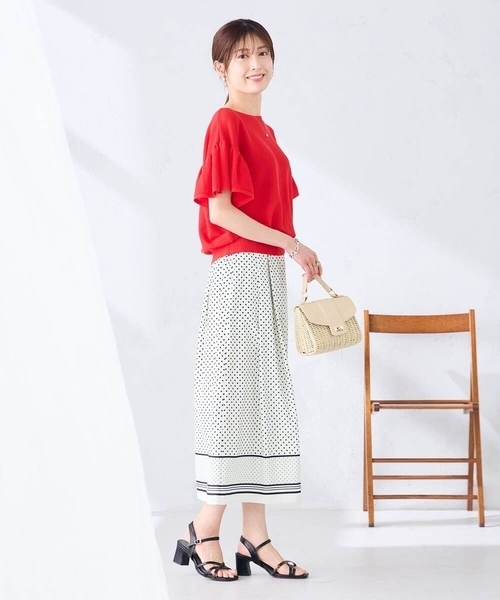 a.v.v(アーヴェヴェ)の「【洗える】パネル切替ドットスカート(スカート・レディース・ホワイト・38/36)」の12枚目の写真