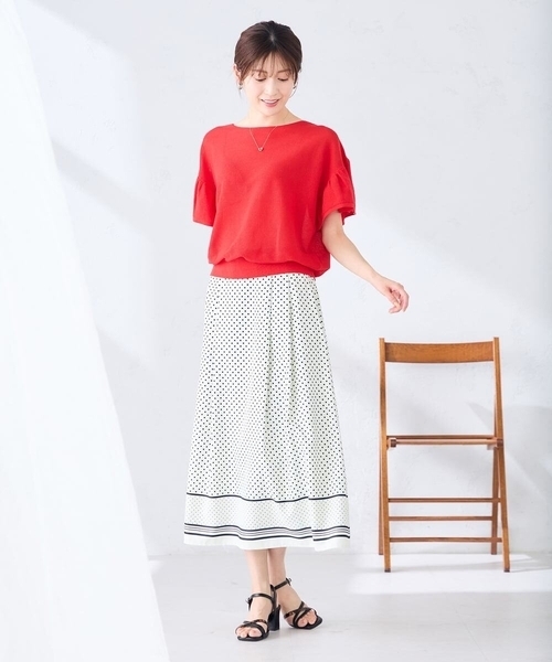 a.v.v(アーヴェヴェ)の「【洗える】パネル切替ドットスカート(スカート・レディース・ホワイト・38/36)」の14枚目の写真