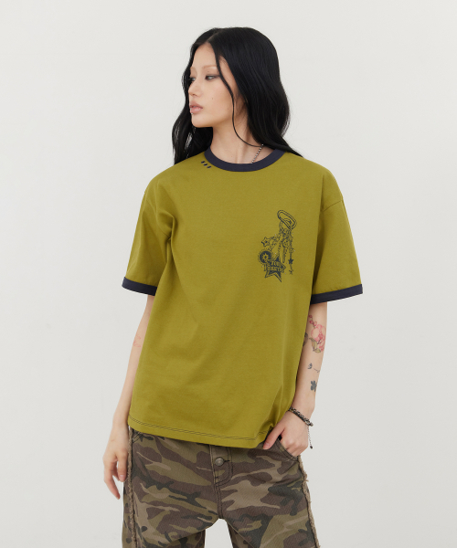 TONY LAWRENCE(トニーローレンス)の「キーホルダーグラフィックリンガーTシャツライトグリーン(Tシャツ/カットソー・メンズ・その他・1/2)」の5枚目の写真
