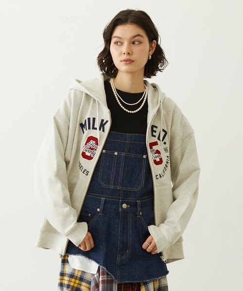 COLLEGE LOGO PATCH ZIP UP HOODIE（パーカー）｜MILKFED.（ミルク