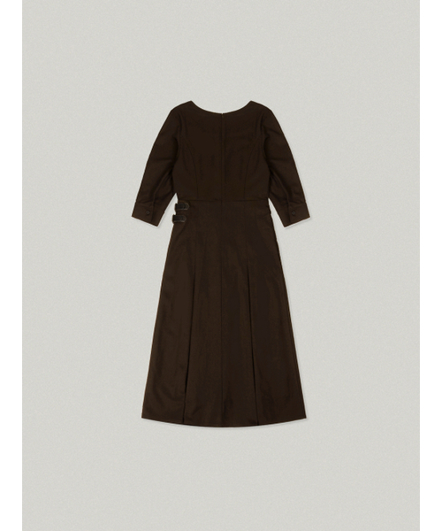 FOLNUA（フォルニュア）の「AGRAFE PLEATS LONG DRESS (BROWN)（ワンピース・レディース・その他・SMALL/MEDIUM）」の3枚目の写真