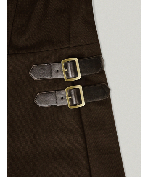 FOLNUA（フォルニュア）の「AGRAFE PLEATS LONG DRESS (BROWN)（ワンピース・レディース・その他・SMALL/MEDIUM）」の5枚目の写真