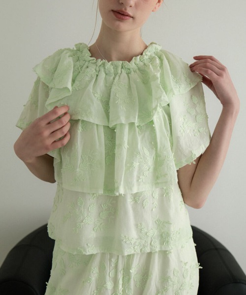 DONOBAN(ドノバン)の「フリルセットアップ(ワンピース・レディース・ライトグリーン/ネイビー/ホワイト・ONE SIZE)」の16枚目の写真