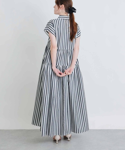 PICCIN(ピッチン)の「ストライプティアードショートスリーブワンピース(シャツワンピース・レディース・ブルー系その他/ブラック系その他・M)」の15枚目の写真