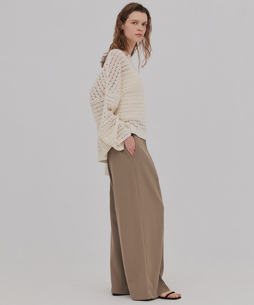 PUBLIC TOKYO（パブリックトウキョウ）の「【2026新作】WASHI ミックスメッシュニット（ニット/セーター・レディース・ホワイト/ブルー・FREE）」の8枚目の写真