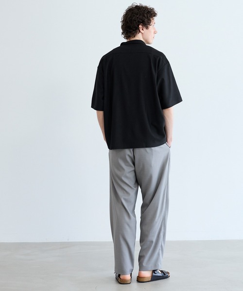 coca(coca)(コカ)の「\速乾/ 変形編み開襟半袖シャツ(シャツ/ブラウス・メンズ・ネイビー/ブラック・L/M/XL)」の6枚目の写真