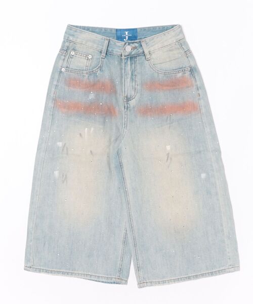 WESTSEA(ウエストシー)の「ラインストーン ワイドデニムショーツ レディース(デニムパンツ・レディース・ブルー・L/S/M)」の11枚目の写真