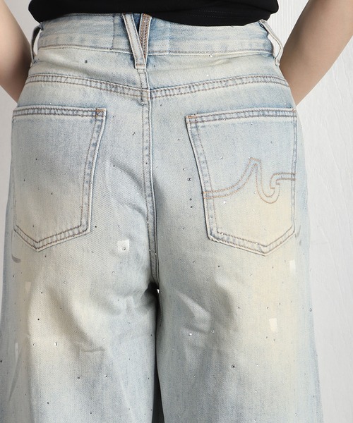 WESTSEA(ウエストシー)の「ラインストーン ワイドデニムショーツ レディース(デニムパンツ・レディース・ブルー・L/S/M)」の10枚目の写真