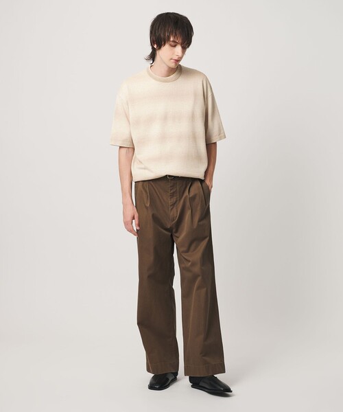 BEAUTY&YOUTH UNITED ARROWS(ビューティーアンドユースユナイテッドアローズ)の「シアー オンブレ ボーダー クルーネック Tシャツ ウォッシャブル(ニット/セーター・メンズ・ライトグレー/ベージュ・S/L/M/XL)」の4枚目の写真
