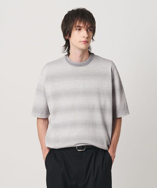 BEAUTY&YOUTH UNITED ARROWS(ビューティーアンドユースユナイテッドアローズ)の「シアー オンブレ ボーダー クルーネック Tシャツ ウォッシャブル(ニット/セーター・メンズ・ライトグレー/ベージュ・S/L/M/XL)」の5枚目の写真