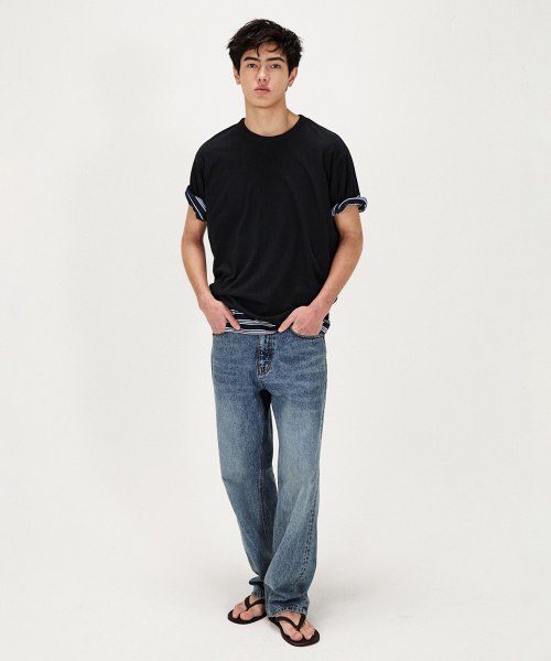 SHIRTER（シャーター）の「WOOL BLENDED COTTON T-SHIRT (BLACK)（Tシャツ/カットソー・メンズ・その他・SMALL/MEDIUM/LARGE）」の5枚目の写真