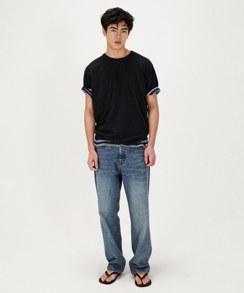 SHIRTER（シャーター）の「WOOL BLENDED COTTON T-SHIRT (BLACK)（Tシャツ/カットソー・メンズ・その他・SMALL/MEDIUM/LARGE）」の6枚目の写真