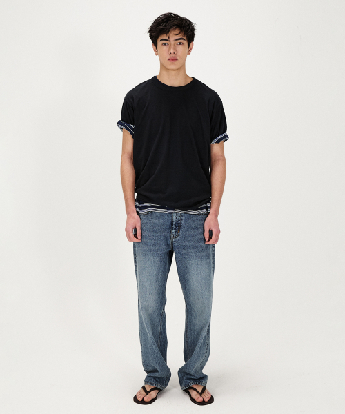 SHIRTER（シャーター）の「WOOL BLENDED COTTON T-SHIRT (BLACK)（Tシャツ/カットソー・メンズ・その他・SMALL/MEDIUM/LARGE）」の7枚目の写真