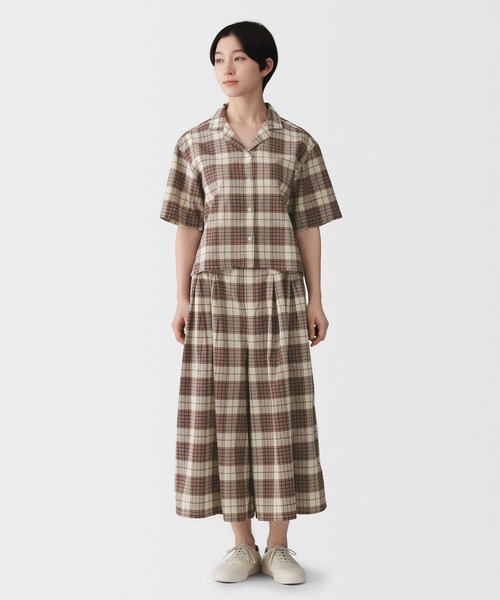 無印良品(ムジルシリョウヒン)の「婦人 マドラスチェック スカートパンツ(その他パンツ・レディース・ベージュ系/ブルー系・S/M/XL/L)」の3枚目の写真