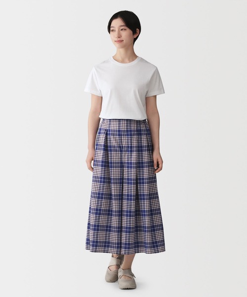 無印良品(ムジルシリョウヒン)の「婦人 マドラスチェック スカートパンツ(その他パンツ・レディース・ベージュ系/ブルー系・S/M/XL/L)」の10枚目の写真