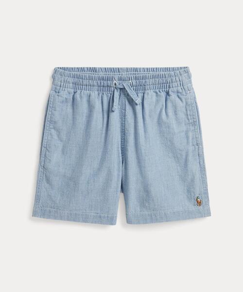 POLO RALPH LAUREN CHILDRENSWEAR(ポロ ラルフ ローレン チルドレンズウェア)の「ビッグ フィット コットン シャンブレー ショートパンツ(その他パンツ・キッズ・ブルー系5・4/6/3/7)」の1枚目の写真