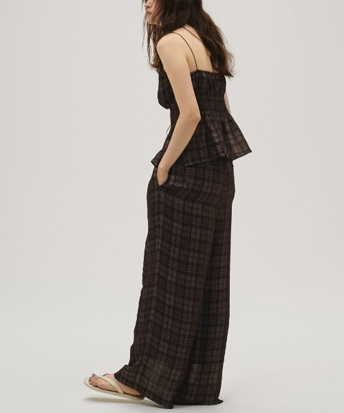 TODAYFUL（トゥデイフル）の「[TODAYFUL/トゥデイフル] チェックジャガード ワイドパンツ（その他パンツ・レディース・モスグリーン/ブラウン・36）」の10枚目の写真