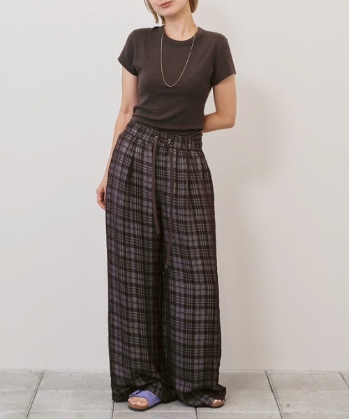 TODAYFUL（トゥデイフル）の「[TODAYFUL/トゥデイフル] チェックジャガード ワイドパンツ（その他パンツ・レディース・モスグリーン/ブラウン・36）」の11枚目の写真