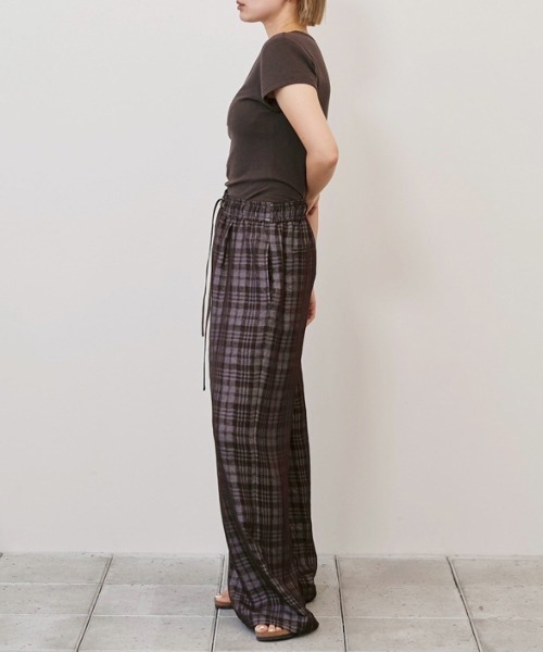 TODAYFUL（トゥデイフル）の「[TODAYFUL/トゥデイフル] チェックジャガード ワイドパンツ（その他パンツ・レディース・モスグリーン/ブラウン・36）」の12枚目の写真