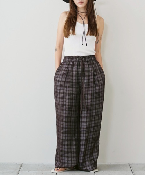 TODAYFUL（トゥデイフル）の「[TODAYFUL/トゥデイフル] チェックジャガード ワイドパンツ（その他パンツ・レディース・モスグリーン/ブラウン・36）」の15枚目の写真