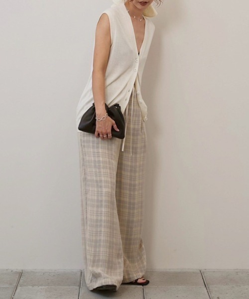 TODAYFUL（トゥデイフル）の「[TODAYFUL/トゥデイフル] チェックジャガード ワイドパンツ（その他パンツ・レディース・モスグリーン/ブラウン・36）」の21枚目の写真