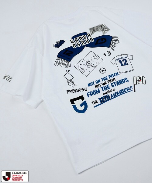 FREAK'S STORE(フリークスストア)の「J.LEAGUE × FREAK’S STORE 別注SUPPORTERS SHORT SLEEVE TEE 【ガンバ大阪】 / Jリーグ 別注 Tシャツ(Tシャツ/カットソー・メンズ・チャコールグレー/ホワイト・X-LARGE/SMALL/LARGE)」の1枚目の写真