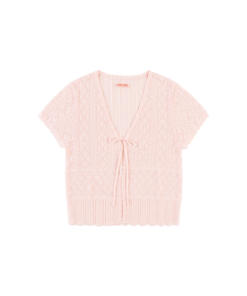 VANONE ATELIER（バノンアトリエ）の「KN4297 パンチングボレロカーディガン_ライトピンク（カーディガン/ボレロ・レディース・ピンク・FREE）」の2枚目の写真