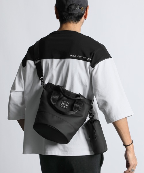 The DUFFER of ST.GEORGE(ザダファーオブセントジョージ)の「〔BLACK LABEL〕2WAY MINI ROUND BAG:2ウェイ仕様 ミニラウンドバッグ(トートバッグ・メンズ・ブラック・F)」の9枚目の写真