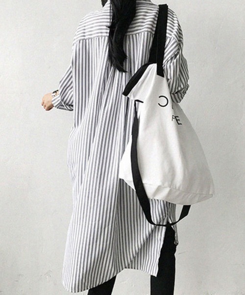 Flugge(フラッジー)の「セミロングストライプシャツ(シャツ/ブラウス・レディース・ブルー/ブラック・LARGE/MEDIUM)」の12枚目の写真