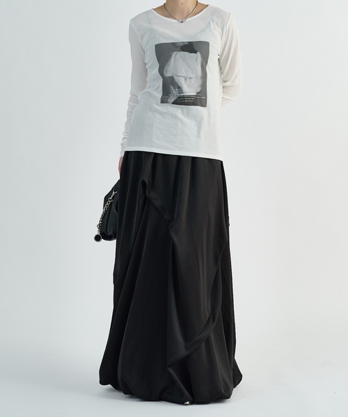 Lui's(ルイス)の「シアーフォトコンパクトロンT(Tシャツ/カットソー・レディース・ブラック/オフホワイト・FREE)」の8枚目の写真