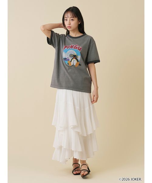 SNIDEL(スナイデル)の「【PINGU(TM)】バリエリンガーTシャツ(Tシャツ/カットソー・レディース・グレー/ライトブルー/ホワイト・0/1)」の8枚目の写真