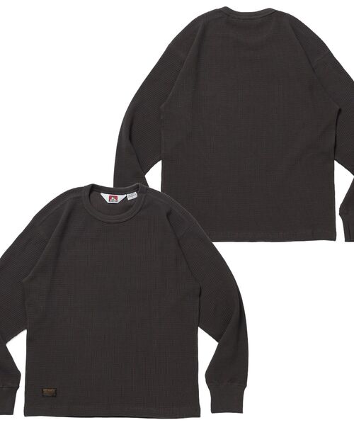 BEN DAVIS(ベンデイビス)の「【BEN DAVIS】WAFFLE L/S CREW / ワッフル クルーネック 長袖 ロンT ユニセックス(Tシャツ/カットソー・メンズ・ダークブラウン/オフホワイト/グレー/ブラック・X-LARGE/LARGE/MEDIUM)」の4枚目の写真