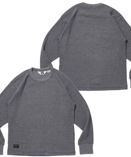 BEN DAVIS(ベンデイビス)の「【BEN DAVIS】WAFFLE L/S CREW / ワッフル クルーネック 長袖 ロンT ユニセックス(Tシャツ/カットソー・メンズ・ダークブラウン/オフホワイト/グレー/ブラック・X-LARGE/LARGE/MEDIUM)」の1枚目の写真