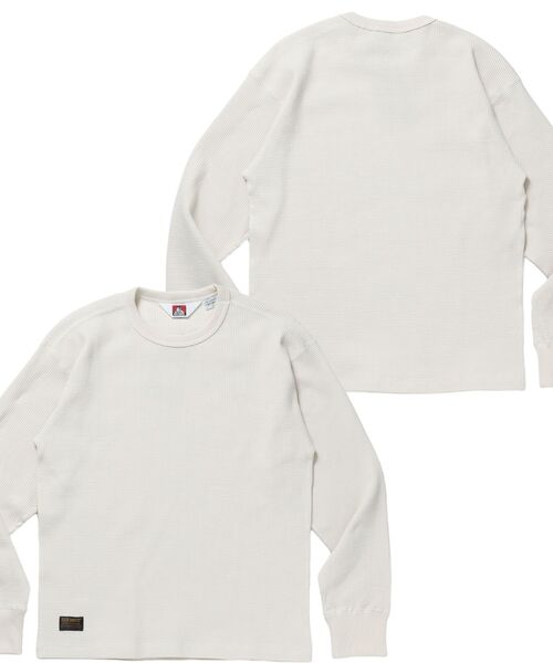 BEN DAVIS(ベンデイビス)の「【BEN DAVIS】WAFFLE L/S CREW / ワッフル クルーネック 長袖 ロンT ユニセックス(Tシャツ/カットソー・メンズ・ダークブラウン/オフホワイト/グレー/ブラック・X-LARGE/LARGE/MEDIUM)」の2枚目の写真