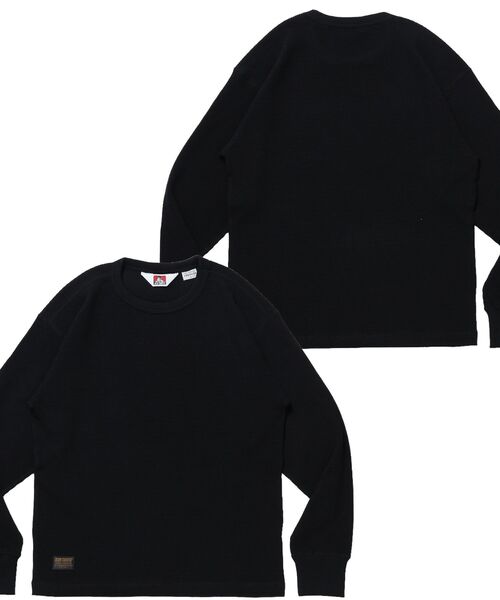 BEN DAVIS(ベンデイビス)の「【BEN DAVIS】WAFFLE L/S CREW / ワッフル クルーネック 長袖 ロンT ユニセックス(Tシャツ/カットソー・メンズ・ダークブラウン/オフホワイト/グレー/ブラック・X-LARGE/LARGE/MEDIUM)」の3枚目の写真
