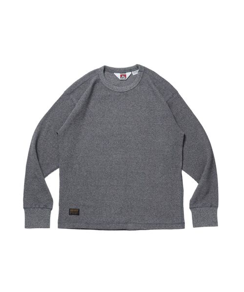 BEN DAVIS(ベンデイビス)の「【BEN DAVIS】WAFFLE L/S CREW / ワッフル クルーネック 長袖 ロンT ユニセックス(Tシャツ/カットソー・メンズ・ダークブラウン/オフホワイト/グレー/ブラック・X-LARGE/LARGE/MEDIUM)」の8枚目の写真