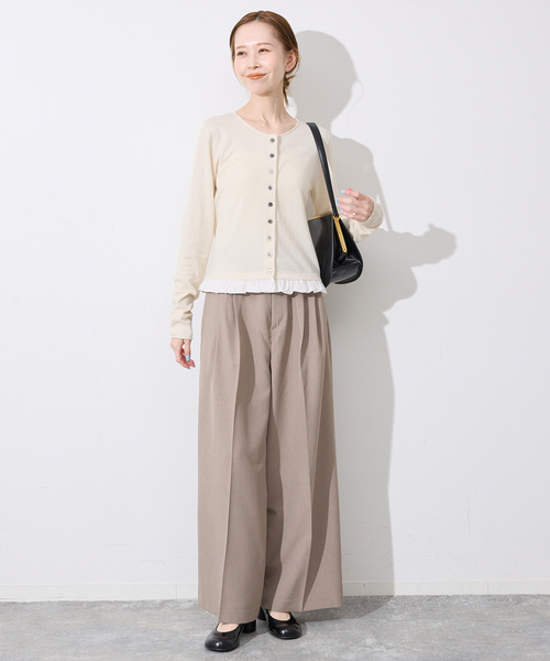 SLOBE IENA(スローブイエナ)の「《シリーズあり》コットンヤクヘムフリルカーディガン(カーディガン/ボレロ・レディース・アイボリー/チャコールグレー/ネイビー・FREE)」の14枚目の写真