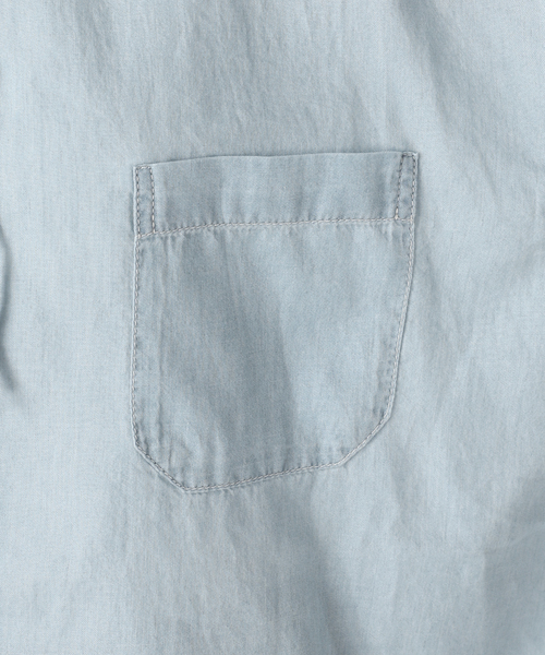 JOURNAL STANDARD（ジャーナルスタンダード）の「スーパーライトウォッシュフードシャツ（シャツ/ブラウス・レディース・ブラウン/ブルー/ネイビー・FREE）」の8枚目の写真