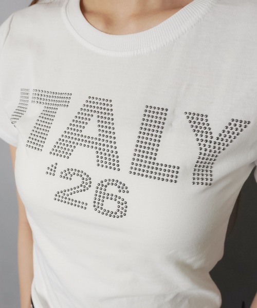 SPINNS（スピンズ）の「半袖カットソー/スタッズロゴ/ITALY/ガールズストリート（Tシャツ/カットソー・レディース・ネイビー/ブラック/オフホワイト・ONESIZE）」の10枚目の写真