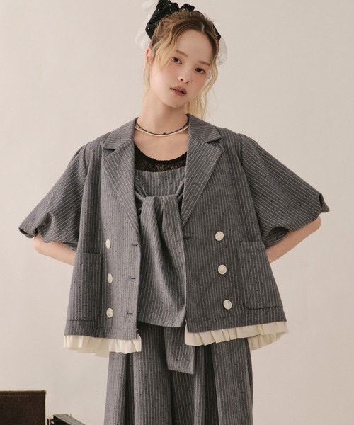 loinnuit ロワンニュイ フリルパフスリーブジャケット loin nuit（ロワンニュイ）の「frill puff sleeve jacket / フリル