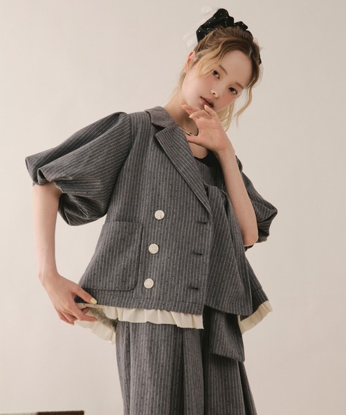 frill puff sleeve jacket / フリルパフスリーブジャケット