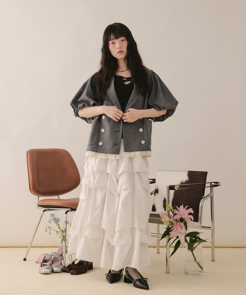 loin nuit（ロワンニュイ）の「frill puff sleeve jacket / フリル
