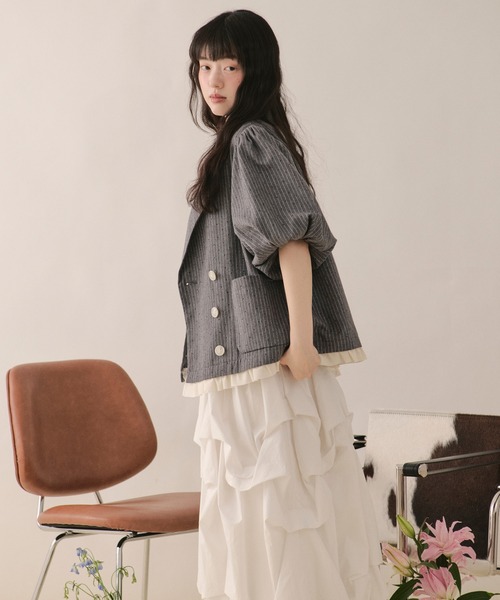 loin nuit（ロワンニュイ）の「frill puff sleeve jacket / フリル