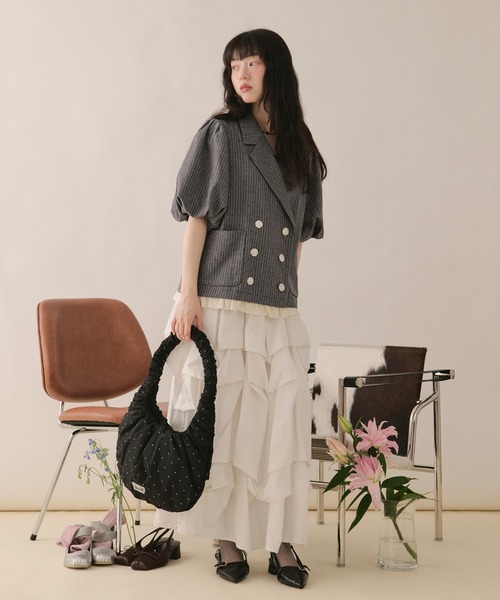 loin nuit（ロワンニュイ）の「frill puff sleeve jacket / フリル